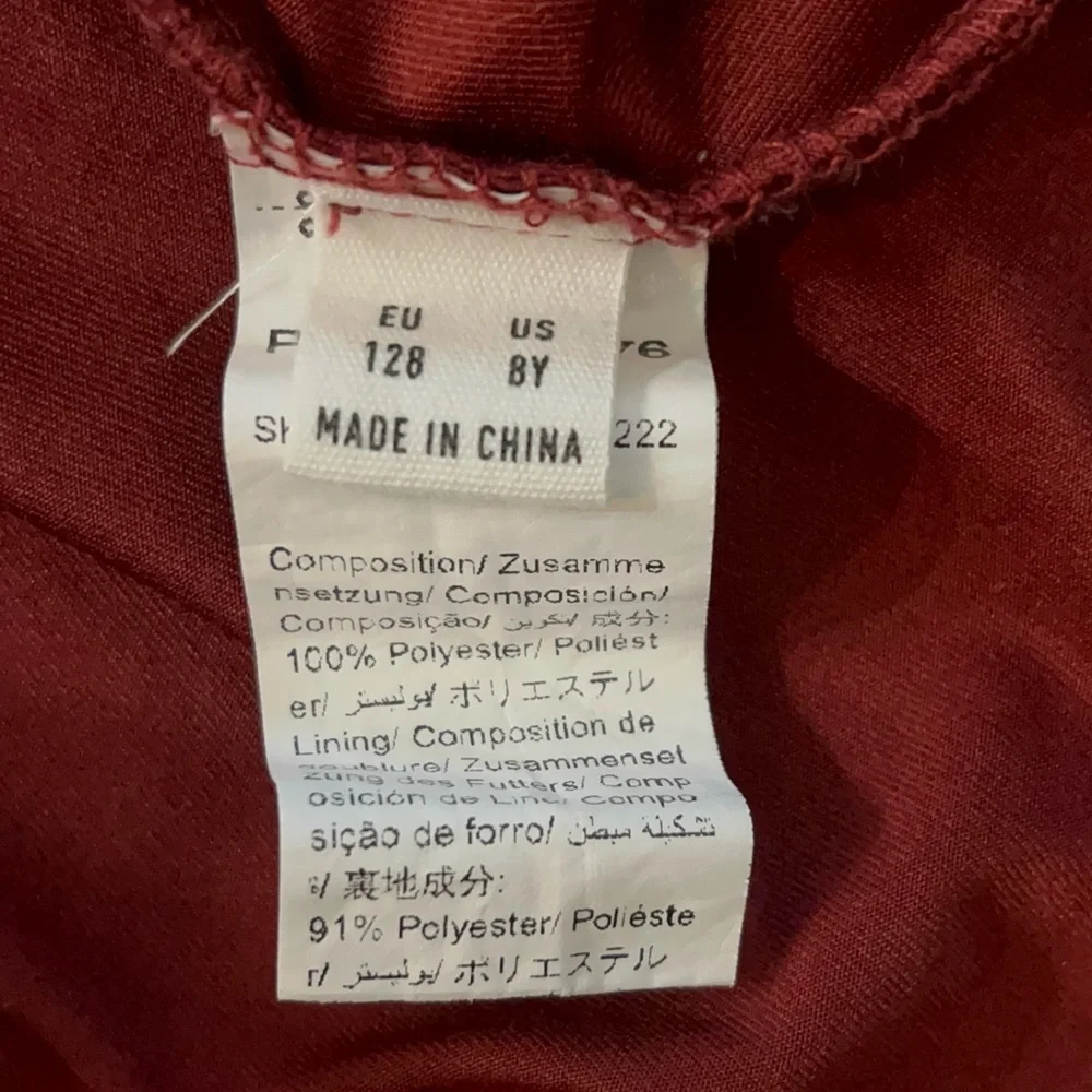 Girls Burgundy Sheer Mesh A-line Dress.